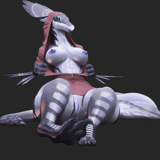 1:1 2019 4_fingers 4_toes absurd_res ackie anthro areola bedroom_eyes big_breasts big_legs big_tail biped bottomless breasts claws clitoris clothed clothing countershade_feet countershading dinosaur dredjir dromaeosaurid fangs feet female fingers genitals green_eyes grey_body grey_skin half-closed_eyes hi_res hoodie hoodie_only leaning leaning_back looking_at_viewer narrowed_eyes nipples non-mammal_breasts presenting presenting_breasts pussy reptile scalie seductive sitting smile solo theropod thick_thighs toes topwear topwear_only wide_hips zipper // 3000x3000 // 4.2MB