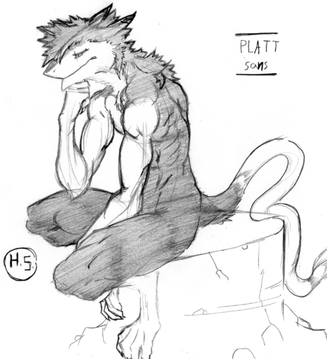 2017 anthro bangs biped claws eyelashes feet fist fur hair hand_on_chin hand_on_leg hand_on_thigh harpseal hi_res in_thought long_tail male monochrome multicolored_body multicolored_fur muscular muscular_anthro muscular_male neck_fur platt_sanss sad sergal simple_background sitting solo spiky_hair tail_tuft thinking toe_claws toes tuft two_tone_body two_tone_fur white_background // 1998x2195 // 2.2MB