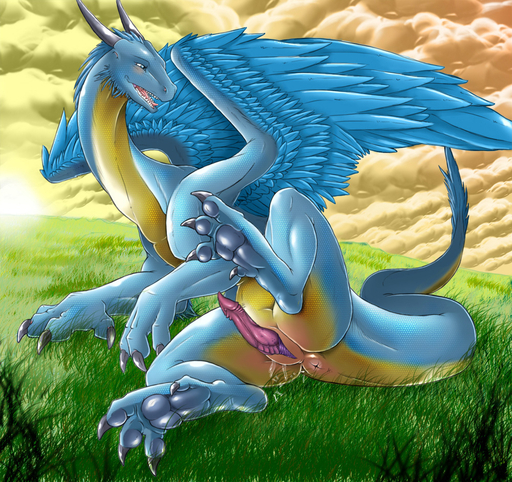 anus blue_body blue_feathers blue_scales claws crossgender dragon edit eragon erection feathered_dragon feathered_wings feathers feral genitals horn inheritance_cycle male narse nude penis saphira scales scalie solo teeth tongue wings // 1000x941 // 503.1KB