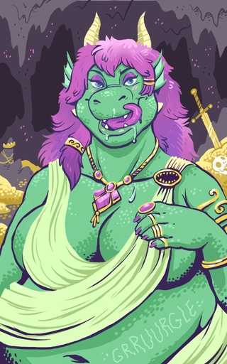10:16 2016 anthro bedroom_eyes belly big_belly big_breasts blush bodily_fluids bone breasts cave cleavage clothed clothing deep_navel detailed_background digital_media_(artwork) dragon dramamine drooling female front_view gold_(metal) half-length_portrait hand_on_breast hi_res horn hungry inside jewelry licking licking_lips licking_own_lips looking_at_viewer melee_weapon midriff miranda_arqayla narrowed_eyes navel non-mammal_breasts overweight overweight_anthro overweight_female portrait reptile rumbling_stomach saliva scalie seductive self_lick skimpy skull solo sound_effects sword tongue tongue_out weapon // 800x1280 // 308.2KB