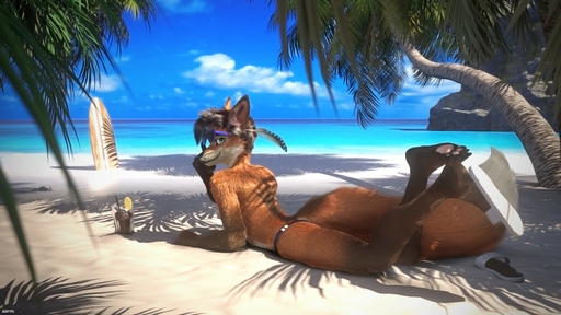 16:9 3d_(artwork) 4_toes alcohol anthro barefoot beach beverage biped canid canine claws clothed clothing cocktail digital_media_(artwork) feet fox hair male mammal palm_tree pawpads paws pink_pawpads plant plantigrade sand seaside soles solo toes topless tree water widescreen zorryn // 1280x720 // 205.3KB
