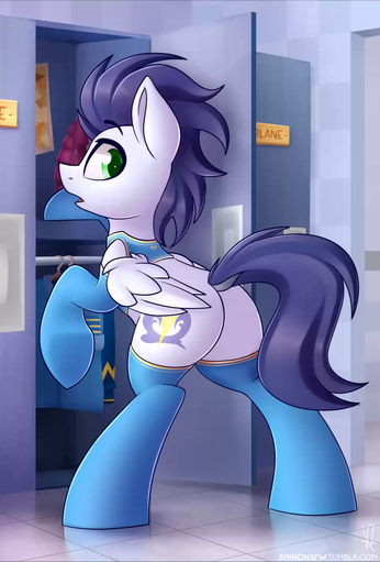 2015 2d_animation animated bad_metadata blue_body blue_feathers butt clothing cutie_mark deviousember dildo equid equine feathered_wings feathers hi_res horse male mammal motion_tweening no_sound open_mouth pegasus raised_tail sex_toy shinodage short_playtime soarin_(mlp) solo webm wings wonderbolts_(mlp) // 958x1414, 2s // 183.1KB