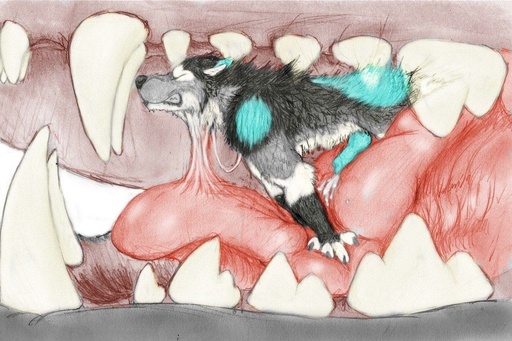 anthro anthro_prey bodily_fluids canid canine canis cum duo ejaculation erection fen genital_fluids male malemale male_pred male_prey mammal open_mouth oral_vore playing ryker_(mr_wolffy) saliva squeezing squish teeth tongue vellum vore wolf // 1280x852 // 227.5KB