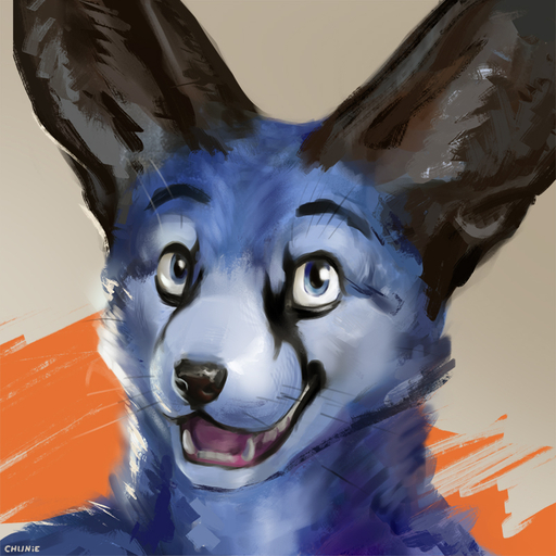 1:1 2017 abstract_background anthro big_ears black_body black_fur blue_body blue_eyes blue_fur canid canine chunie digital_media_(artwork) fennec fox fur headshot_portrait icon looking_at_viewer male mammal neck_tuft open_mouth portrait reaverfox smile solo tongue tuft vulpes whiskers // 800x800 // 356.7KB