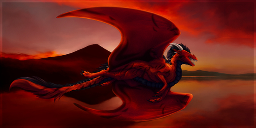 2016 ambiguous_gender arsauron day digital_media_(artwork) dragon feral flying fur furred_dragon hi_res horn membrane_(anatomy) membranous_wings open_mouth outside red_body red_fur solo teeth wings // 2800x1407 // 2.5MB