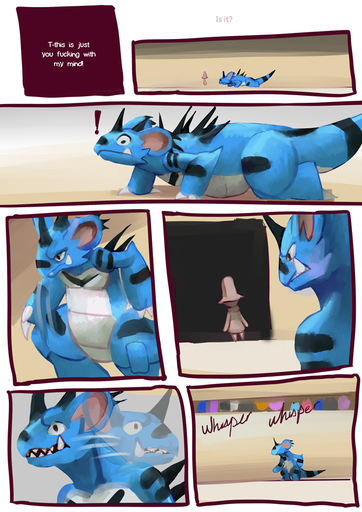 ! 2021 all_fours ambiguous_gender back_spikes beheeyem blue_body claws clothing comic confusion crowd dialogue digital_media_(artwork) duo english_text frown grimart group markings multicolored_body nidoking nintendo open_mouth pokemon pokemon_(species) rear_view shiny_pokemon simple_background spikes spikes_(anatomy) stadium standing teeth text tini_(grimart) two_tone_body video_games warpaint white_claws // 620x877 // 383.3KB