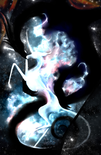 ambiguous_gender cervid cervine deity dragon duo equid equine feral hi_res horn horse mammal nebula nuzzling reptile scalie space star the13thblackcat unicorn wings // 984x1500 // 869.1KB