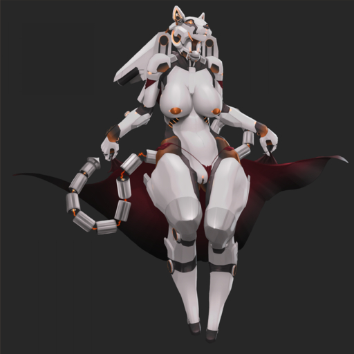 1:1 absurd_res android anthro areola bell big_breasts big_legs breasts clothing dredjir felid female genitals glowing glowing_eyes hi_res jet_propulsion lights machine mammal nipples nude panties pussy robot segmented_tail small_feet solo thick_thighs underwear wide_hips // 2500x2500 // 2.9MB