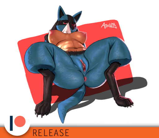 anthro anus athosvds blue_body blue_fur breasts chest_spike claws female fur genitals looking_at_viewer lucario nintendo patreon patreon_logo pokemon pokemon_(species) pussy red_eyes serious_face simple_background solo spikes spikes_(anatomy) spread_legs spreading text video_games // 1080x939 // 543.4KB