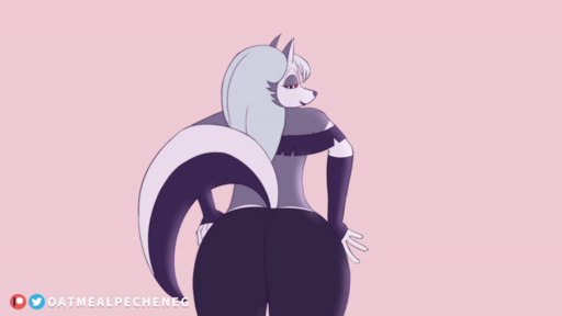 16:9 advertisement animated anthro anus butt canid canid_demon canine canis clothing demon digital_media_(artwork) female fur genitals hair helluva_boss loona_(vivzmind) mammal nude oatmealpecheneg pussy short_playtime undressing white_body widescreen xvideos // 800x450 // 1.9MB