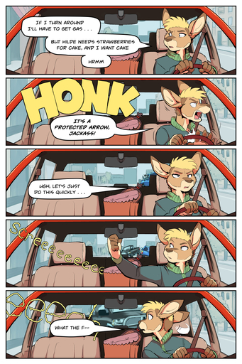 2018 2:3 5_fingers adrian_gray anthro asinus biped black_pupils black_text blonde_hair brown_body brown_ears brown_eyebrows brown_fur brown_hair brown_nose car clothed clothing comic dark_pupils dark_text detailed_background dialogue digital_media_(artwork) donkey driving english_text equid equine eyebrows fingers fur gesture green_clothing green_topwear grey_clothing grey_topwear hair hi_res horse imminent_collision imminent_vehicle_collision inside_car inside_vehicle kangaroo light_hair light_text light_truck looking_aside looking_back looking_forward macropod male mammal marsupial middle_finger multicolored_body multicolored_clothing multicolored_fur multicolored_hair multicolored_topwear pickup_truck pupils pupils_only rick_griffin road_rage short_hair sitting snout solo speech_bubble tan_body tan_fur text topwear truck_(vehicle) two_tone_body two_tone_clothing two_tone_fur two_tone_hair two_tone_topwear vehicle yellow_text // 900x1350 // 1.1MB