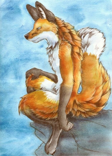 anthro barefoot biped brown_body brown_fur canid canine dipstick_tail feet fox fur hand_on_leg male mammal multicolored_tail nude orange_body orange_fur outside raised_tail rock ruaidri side_view sitting sky solo white_body white_fur // 504x699 // 80KB