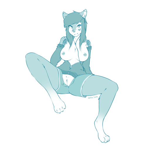 1:1 2016 anthro barefoot big_breasts biped bottomwear breasts canid canine canis clothed clothing crescent_(fluffyhusky32~) digital_drawing_(artwork) digital_media_(artwork) domestic_dog ear_piercing feet female genitals headphones hi_res hoodie husky looking_at_viewer mammal marblesoda monochrome nipple_piercing nipples nordic_sled_dog open_bottomwear open_clothing open_hoodie open_pants open_topwear pants piercing pussy shorts simple_background sitting solo spitz spread_legs spreading topwear unzipped white_background // 1280x1280 // 139.0KB