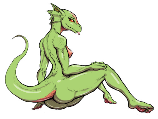 anthro argonian biped bluedraggy breasts butt colored female guoh looking_back low_res nipples non-mammal_breasts nude scalie side_boob sitting solo video_games webcomic webcomic_character weedum-ja // 500x378 // 136.6KB