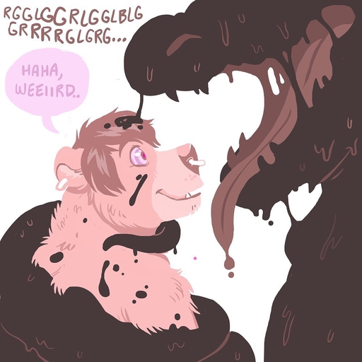 1:1 2016 anthro austin_(night_physics) brown_body brown_tongue coiling dialogue digital_media_(artwork) dramamine duo ear_piercing english_text facial_piercing fur goo_creature hair hypnosis imminent_vore male mammal mind_control monster nose_piercing nose_ring nude open_mouth piercing pink_body pink_fur pink_hair pink_nose restrained ringed_eyes septum_piercing sharp_teeth simple_background speech_bubble submissive submissive_male teeth text tongue tongue_out ursid vore white_background // 1000x1000 // 126.8KB