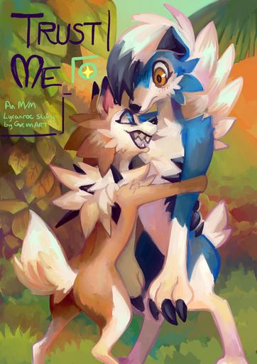 2018 ambus_(grimart) anthro biped black_claws blue_body blue_eyes blue_fur blush cheek_tuft claws comic cover cover_art cover_page duo english_text facial_tuft fluffy fluffy_tail fur grimart lycanroc male malemale mane midday_lycanroc midnight_lycanroc mindes_(grimart) multicolored_body multicolored_fur nintendo nude open_mouth outside pokemon pokemon_(species) sharp_teeth shiny_pokemon smile standing tan_body tan_fur teeth text tuft two_tone_body two_tone_fur video_games white_body white_fur white_mane // 620x877 // 420.2KB