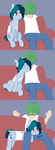 absurd_res anon clothing delta_vee duo equid equine eyeshadow fan_character female feral furniture hi_res horse human lying makeup mammal mature_female pegasus shinodage smile sofa wings // 1160x3184 // 812.5KB