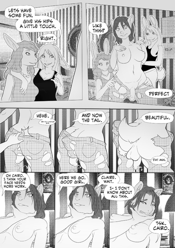 2015 anthro backsack balls big_breasts big_butt bodily_fluids bottomwear breasts buckteeth butt cairo_(armoredkangaroo) clothed clothing comic corablue dialogue dripping english_text expansion female feminization fully_clothed gender_transformation genital_fluids genitals good_girl group growth gynomorph gynomorphfemale hi_res hip_expansion holding_face intersex intersexfemale lagomorph leporid male mammal monochrome mtf_transformation nipples pants penis precum precum_drip questionable_consent rabbit rodent sciurid tail_growth tail_tenting tearing_clothing teeth text topless torn_bottomwear torn_clothing torn_pants transformation transformation_sequence tree_squirrel trio wide_hips // 1240x1754 // 1.3MB