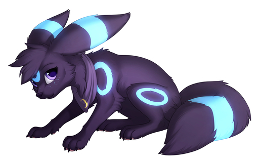 2019 ambiguous_gender black_body black_fur digital_media_(artwork) eeveelution eyelashes feral fur hair hioshiru looking_at_viewer paws pokemon_(species) purple_eyes simple_background solo umbreon video_games white_background // 1280x801 // 482KB