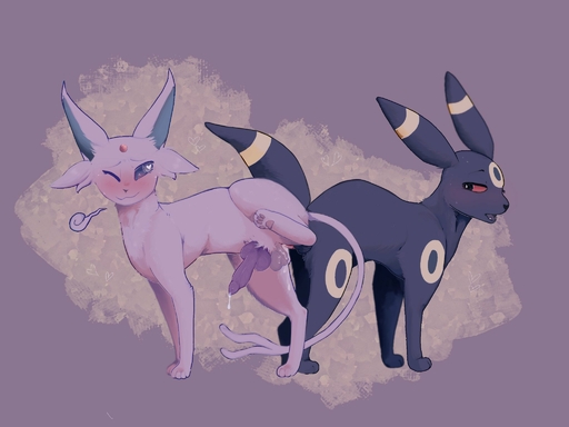 <3 <3_eyes all_fours anal anal_knotting anal_penetration animal_genitalia animal_penis ass_to_ass balls black_body black_fur blush bodily_fluids canine_penis cum cum_on_balls cum_while_penetrated digitigrade duo eeveelution erection espeon feral feral_on_feral feral_penetrated feral_penetrating feral_penetrating_feral fur generation_2_pokemon genital_fluids genitals half-closed_eyes hazemazes hi_res hindpaw knot knotting leaking_cum looking_back male malemale male_penetrated male_penetrating male_penetrating_male narrowed_eyes one_eye_closed open_mouth pawpads paws penetration penile penile_penetration penis penis_in_ass pink_body pink_fur pokemon_(species) quadruped raised_leg sex shaded simple_background umbreon video_games // 2048x1536 // 179.2KB