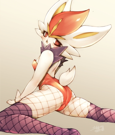 anthro blush bunny_costume butt cinderace clothed clothing costume female fishnet hi_res legwear looking_at_viewer nintendo playboy_bunny pokemon pokemon_(species) shaolin_bones solo video_games // 1024x1200 // 440.3KB