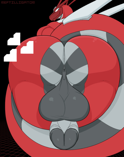 <3 absurd_res anthro anus balls beak big_balls big_butt butt butt_focus genitals hi_res looking_at_viewer male penis ram_(reptilligator) reptile reptilligator scalie simple_background solo thick_thighs wide_hips // 2975x3780 // 889.1KB