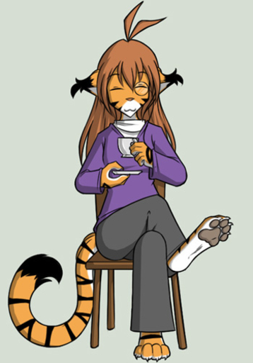 :3 anthro beverage biped bottomwear brown_hair clothed clothing conditional_dnp crossed_legs curled_tail digitigrade eyewear felid female flora_(twokinds) food fur grey_background hair hindpaw keidran low_res mammal monocle multicolored_body multicolored_fur orange_body orange_fur pantherine pants pawpads paws reaction_image shirt simple_background sitting solo striped_body striped_fur stripes tea tiger tom_fischbach topwear twokinds webcomic webcomic_character white_body white_fur // 350x500 // 73.2KB
