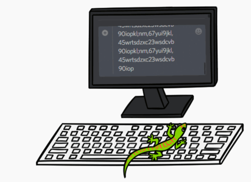 2018 ambiguous_gender animated computer digital_media_(artwork) discord_(app) feral fluffybuck gecko green_body green_scales keyboard lizard loop red_body red_scales reptile scales scalie short_playtime simple_background solo what white_background // 580x420 // 85.8KB