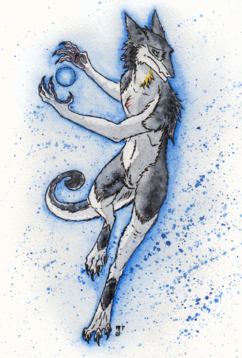 2018 4_fingers 4_toes abstract_background absurd_res action_pose angry anthro attack biped blue_background blue_eyes claws countershading crotch_tuft detailed digitigrade dipstick_tail dotted_background energy_ball featureless_crotch feet fighting_pose fingers frown full-length_portrait fur grey_body grey_fur hi_res holding_object keel kel kshanti leaning looking_aside male mammal mane markings multicolored_tail nude painting_(artwork) pattern_background pawpads paws portrait pose running scar sergal serious shoulder_tuft signature simple_background snout solo tail_tuft tan_body tan_fur three-quarter_view toe_claws toes traditional_media_(artwork) tuft vilous_universe watercolor_(artwork) white_background yellow_markings // 1671x2466 // 1.9MB