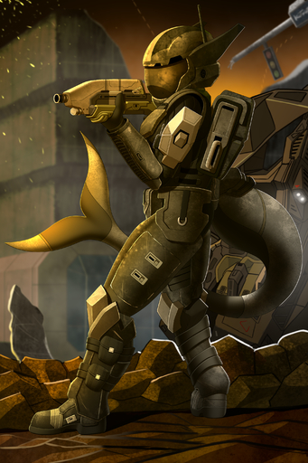 2019 2:3 absurd_res ambiguous_gender anthro armor day detailed_background digital_media_(artwork) fin fish gun halo_(series) hi_res holding_gun holding_object holding_weapon marine microsoft odst outside ranged_weapon shark sky solo standing tales_foxdale video_games weapon xbox_game_studios // 2000x3000 // 4.1MB
