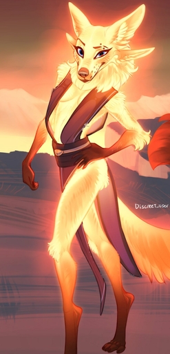 2022 4_ears anthro biped blue_eyes breasts brown_body brown_fur canid canine claws clothing digital_media_(artwork) digitigrade discreet_user female fox fur glowing glowing_body glowing_fur hand_on_hip hi_res mammal multi_ear multicolored_body multicolored_fur mylar_(discreet_user) neck_tuft outside paws smile solo toe_claws tuft two_tone_body two_tone_fur yellow_body yellow_fur // 771x1600 // 120.7KB