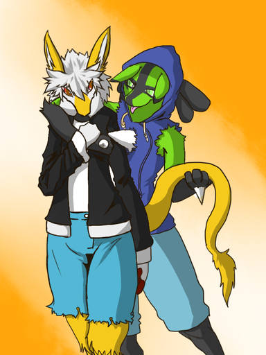 3:4 alternate_color anthro brother brothers canid canine dodo_hokkaido duo girly hug ivan_the_lucario_(character) johnsergal_(character) kemono love lucario male mammal nintendo pokemon pokemon_(species) sergal sibling video_games // 600x800 // 342.6KB