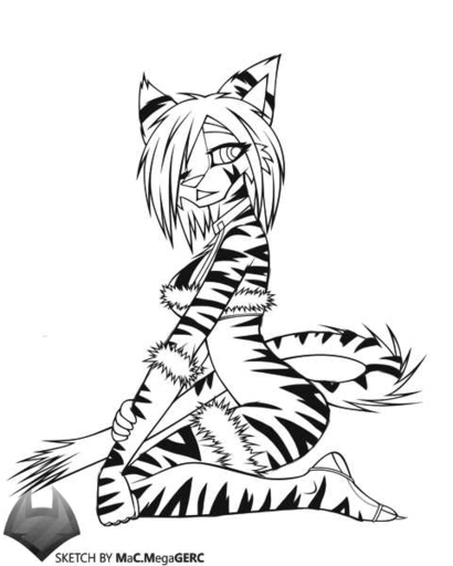 4:5 anthro black_and_white bottomless clothed clothing felid female macmegagerc mammal monochrome pantherine sketch solo tiger // 480x600 // 102KB