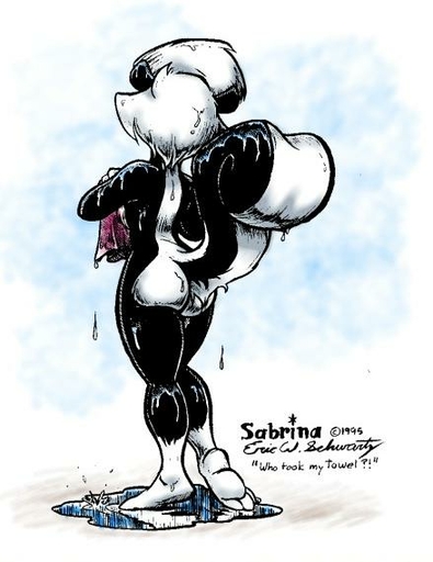 1995 anthro butt eric_schwartz female fluffy fluffy_tail fur mammal mephitid nude rear_view sabrina_(sabrina_online) sabrina_online simple_background skunk solo webcomic webcomic_character wet wet_body wet_fur white_background // 439x569 // 35.1KB