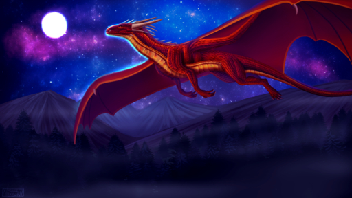 16:9 2019 claws detailed_background digital_media_(artwork) dragon edragar feral horn membrane_(anatomy) membranous_wings moon night noxeorn outside red_body red_scales scales scalie sky spines star starry_sky western_dragon widescreen wings // 1280x720 // 1005KB