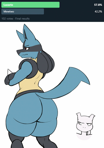 ambiguous_gender anthro big_butt blue_body butt crossed_arms digitalpelican dreadlocks hi_res legendary_pokemon looking_away lucario mewtwo nintendo pokemon pokemon_(species) red_eyes solo spikes thick_thighs video_games // 898x1280 // 113.4KB