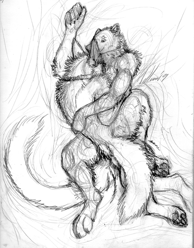 absurd_res anthro bedroom canid canine canis coyote cuddling duo gulonine hi_res inside male mammal marten monochrome mustelid musteline nude pine_marten prescott sketch tail_motion tailwag tuuwa vellum // 2040x2612 // 4.8MB