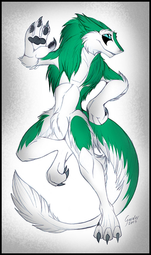 anthro biped excidium fur gard3r male multicolored_body multicolored_fur nude pupils sergal simple_background slit_pupils smile solo standing two_tone_body two_tone_fur // 505x850 // 158.7KB