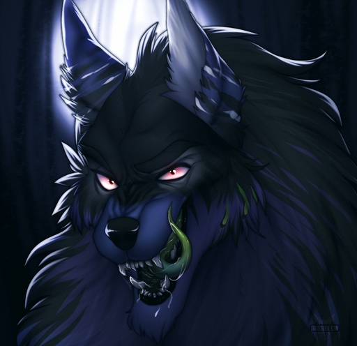 anthro black_body black_fur blue_body blue_fur bodily_fluids canid canine canis catherinemeow detailed_background drooling fangs fur hi_res male mammal multicolored_body multicolored_fur open_mouth open_smile saliva saliva_on_tongue smile solo tongue tongue_out two_tone_body two_tone_fur white_body white_fur wolf // 1280x1239 // 206KB