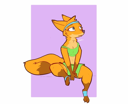 2020 absurd_res accessory anthro canid canine clothed clothing dipstick_ears dipstick_tail female fox fully_clothed fur gloves_(marking) headband hi_res leg_markings mammal markings midriff multicolored_ears multicolored_tail orange_body orange_fur purple_background red_fox signature simple_background sitting socks_(marking) solo tail_markings vulpes white_background zhanbow // 3227x2617 // 258.2KB