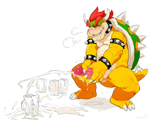 3_toes 4_fingers anthro bebebebebe bowser claws cum cum_drip cum_in_a_cup cum_on_ground cum_on_hand cumshot dripping ejaculation erection koopa male male_only mario_(series) masturbation muscular muscular_male nintendo orgasm penile_masturbation penis scalie sharp_teeth simple_background smile solo super_mario_bros. teeth toe_claws toes tototoilet video_games white_background // 1335x1032 // 568.1KB