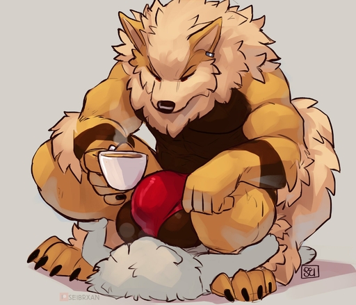 anthro arcanine ball_sniffing balls balls_outline beverage biceps big_balls big_penis black_nose bulge canid canine clothing container cup dominant dominant_male duo ear_piercing ear_ring face_on_balls fangs fur genital_outline genitals hi_res looking_down male malemale mammal muscular muscular_anthro muscular_male penis piercing pokemon_(species) ring_piercing seibrxan sniffing submissive submissive_male tea_cup underwear video_games white_body white_fur // 2048x1755 // 293.7KB