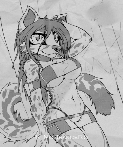 abs anthro breasts clothed clothing felid female fur greyscale hair macmegagerc mammal monochrome sahara_(macmegagerc) sketch smile solo standing under_boob wide_hips // 667x800 // 209.5KB