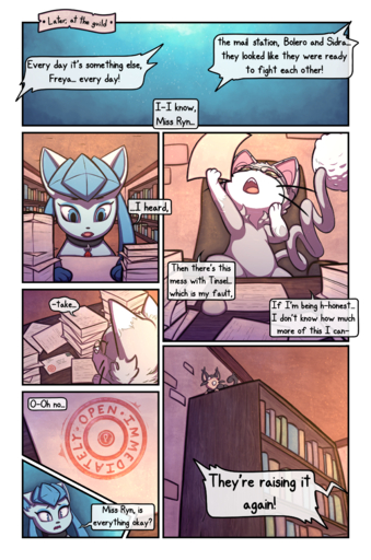 007delta 2019 absurd_res alolan_rattata book collar comic detailed_background dialogue eeveelution english_text eyewear fan_character freya_howell glaceon glameow glasses hi_res male paper pawsmasher pokemon_(species) regional_form_(pokemon) ryn_purrawri semi-anthro text video_games // 2460x3720 // 8.4MB