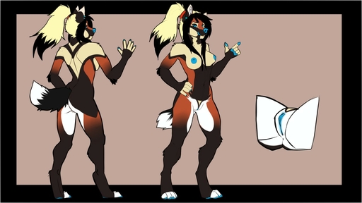 16:9 anthro breasts canid canine female fur genitals gorsha_pendragon hair mammal model_sheet nipples nude pussy smile solo standing widescreen // 1280x720 // 112KB