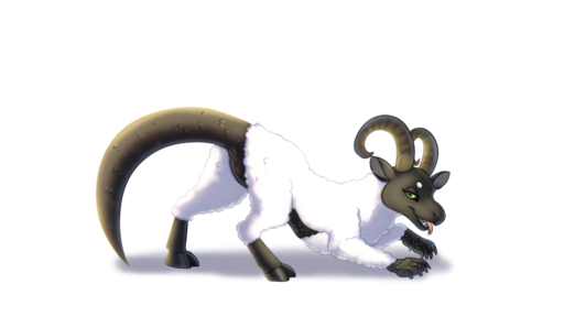 16:9 ass_up bovid caprine claws draconic dragon female feral fur genitals hi_res hooves horn hybrid mammal open_mouth pussy scales sheep simple_background slim solo tongue tongue_out tuwka widescreen wool_(fur) // 1920x1080 // 497.2KB