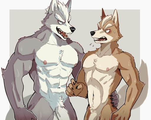 abs absurd_res anthro bodily_fluids canid canine canis duo fangs fox fox_mccloud fur genitals grey_body grey_fur hi_res humanoid_genitalia humanoid_penis k0bit0wani male mammal muscular muscular_male nude penis sweat sweatdrop video_games white_body white_fur wolf wolf_o'donnell yellow_body yellow_fur // 3200x2536 // 756.8KB