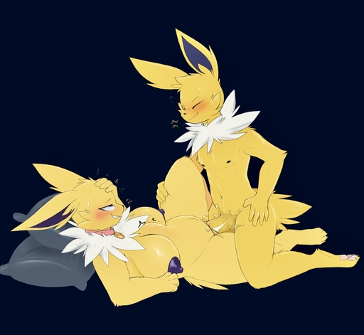 abdominal_bulge anthro areola big_breasts big_penis blush bodily_fluids breasts collar conditional_dnp digitigrade domination draco_(artist) duo eeveelution female fur genital_fluids genitals good_girl hand_on_hip hi_res huge_penis jolteon looking_pleasured lying male malefemale male_domination navel nintendo nipples on_back penis pillow pokemon pokemon_(species) pussy pussy_juice smile submissive submissive_female sweat thick_thighs video_games yellow_body yellow_fur // 2500x2300 // 434.5KB