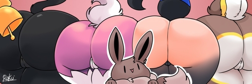 anthro belle_(nic-m-lyc) bent_over berurun beta_pokemon_(species) beta_pokemon_games big_butt butt butt_focus canid canine cervid eevee eeveelution felid female genitals group huge_butt lycanroc mammal midnight_lycanroc ness_(nic-m-lyc) nic-m-lyc nicole_(nic-m-lyc) nintendo pokemon pokemon_(species) pokemon_gold_beta presenting presenting_hindquarters pussy sally_(nic-m-lyc) sawsbuck signature simple_background take_your_pick thick_thighs umbreon video_games wide_hips winter_sawsbuck // 1280x427 // 83.4KB