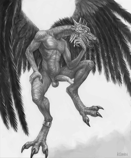 2016 abs absurd_res anthro avian balls beak bird chaos chaos_daemon claws daemon_of_tzeentch demon erection feathered_wings feathers genitals hi_res humanoid_genitalia humanoid_penis jewelry klongi lord_of_change male monochrome nude open_beak open_mouth pecs penis sharp_teeth solo spread_wings talons teeth toothed_beak wings // 2010x2427 // 675.6KB